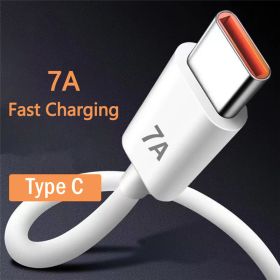 7A 100W Type C USB Cable Super-Fast Charge Cable For Huawei Mate 40 30 Xiaomi Samsung Fast Charging USB Charger Cables Data Cord ; Good Quality A (Color: White, size: 1m (3.28ft))