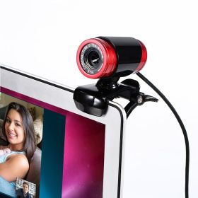 High-definition Computer Wired Camera 480P ; Built-in Microphone USB; Plug And Play ; Driver-free ; Video Call ; Chat (Color: Red)