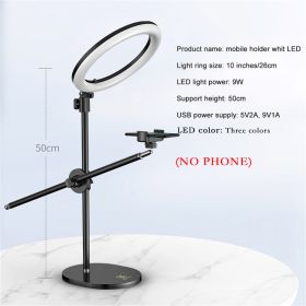 Monopod Mount Bracket with LED Ring Flash Light Lamp Tabletop Stand Tripods with Mobile Phone Holder Overhead shot For Nail art (Color: Table Fill light, Ships From: China)