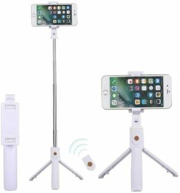Selfie Stick Tripod Remote Desktop Stand Cell Phone Holder For iPhone Samsung US (Color: White)